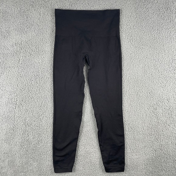 Spanx Leggings Womens L Black Seamless High Rise Slimming Shaping Ankle Length - Picture 4 of 10